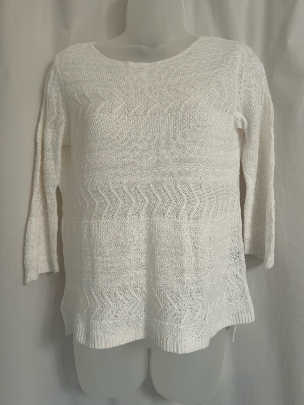 Women’s White Knit Boatneck Sweater